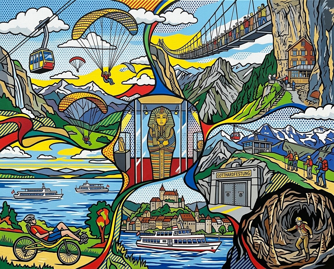 Schweiz 2025 im Stil von Lichtenstein
